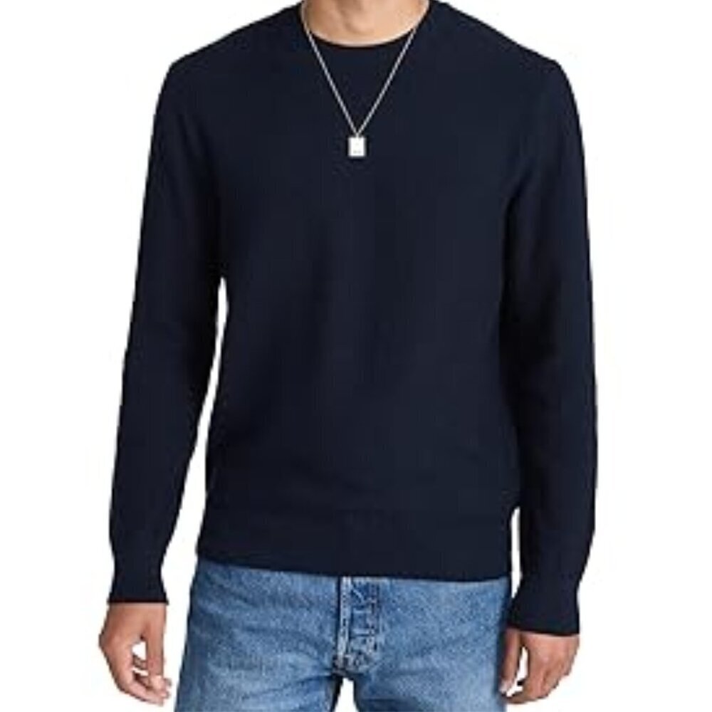 Club Monaco Men's Navy Sweater 2XL Crew Neck Cotton Wool Blend